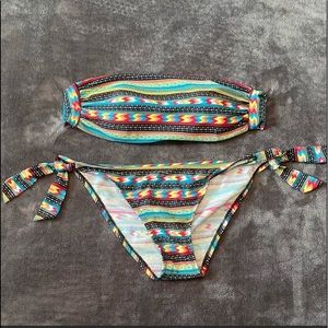 Multi Colored Two Piece Swimsuit